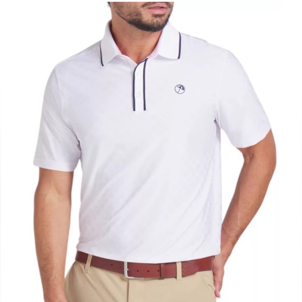 PUMA x Arnold Palmer Men's White Golf Polo Shirt Size L MATTR Stretch